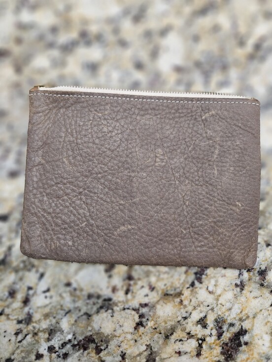 Kmm & Co. Handbags - KMM & CO Grey Cypress Leather Pouch